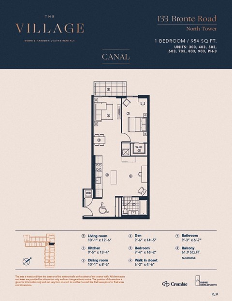 1F Floor Plan at The Village, Oakville, ON, L6L 0H1